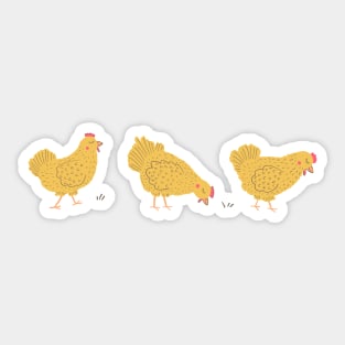 Chickens on a Walk Sticker